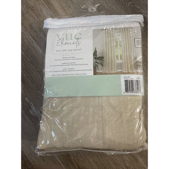 Vue Elements 50"x84 Priya White Tab Top Light Filtering Window Curtain Panel - Picture 5 of 7